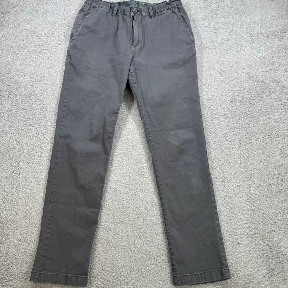 Chubbies Mens Gray Stretch Chino Pants Size Small Elastic Waist Cotton Blend